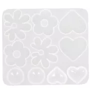 Molde de silicona para fabricar cabujones y colgantes de resina - Transparente