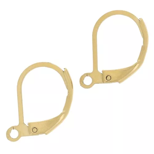 Pendientes 16 mm - Acero inoxidable 304L Dorado x2