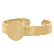 Anillo ajustable para cabujón de base plana de 8 mm - Acero inoxidable dorado 304 x1