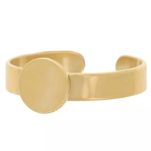 Anillo ajustable para cabujón de base plana de 8 mm - Acero inoxidable dorado 304 x1