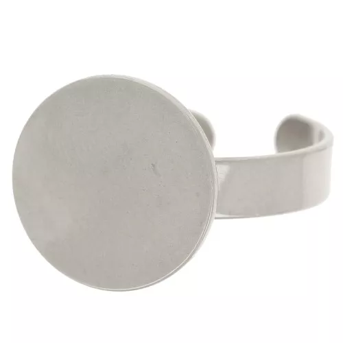 Anillo ajustable para cabujón de base plana de 14 mm - acero inoxidable 304 x1