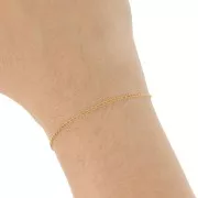 Rombo Cadena de malla de 1,3 mm - Acero inoxidable 316L dorado x50cm