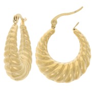 Aros retorcidos curvos 25 mm - Acero inoxidable dorado 304 x2