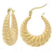 Aros retorcidos curvos 25 mm - Acero inoxidable dorado 304 x2