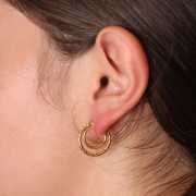 Soportes de alambre doble de 18 mm - efecto cuerda - acero inoxidable 304 Gold x2