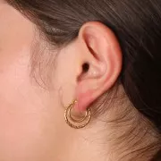 Soportes de alambre doble de 18 mm - efecto cuerda - acero inoxidable 304 Gold x2