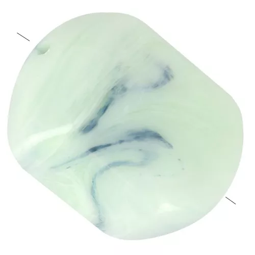 Cuenta barroca irregular de resina opaca 22x17 mm - Menta jaspeada x1