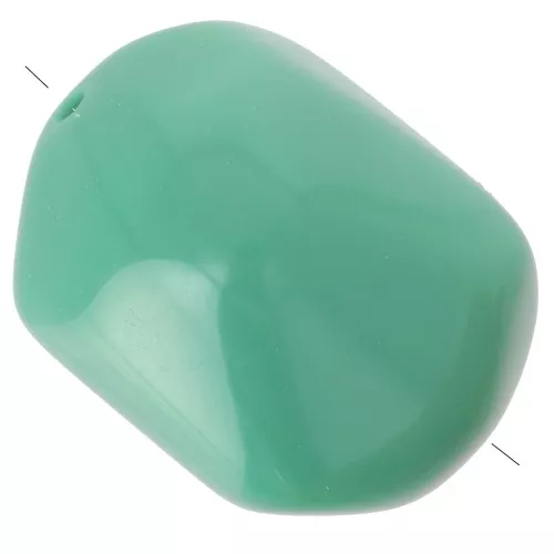 Cuenta irregular de resina opaca barroca 22x17 mm - Verde salvia oscuro x1