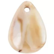 Lentejuelas de pétalos de flores curvadas de 17 mm en acrílico - Beige jaspeado - Marrón x15