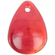 Lentejuelas de pétalo de flor curvada de 17 mm en acrílico - Rojo oscuro jaspeado x15