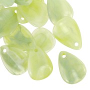 Lentejuelas de pétalos de flores curvadas de 17 mm en acrílico - Liquen jaspeado - Blanco x15