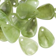 Lentejuelas de pétalos de flores curvados de 17 mm en acrílico - jaspeado oliva - blanco x15|raw }}