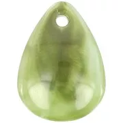 Lentejuelas de pétalos de flores curvados de 17 mm en acrílico - jaspeado oliva - blanco x15