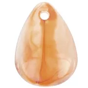 Lentejuelas de pétalo de flor curvada de 17 mm en acrílico - Ámbar jaspeado x15