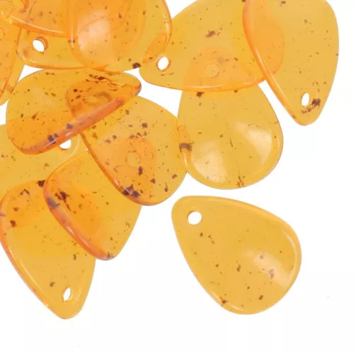 Lentejuelas de pétalo de flor curvada de 17 mm en acrílico - Ámbar moteado x15