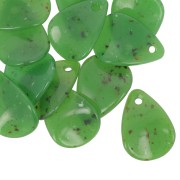 Lentejuelas de pétalos de flores curvados de 17 mm en acrílico - Verde oscuro moteado x15