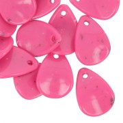 Lentejuelas de pétalos de flores curvados de 17 mm en acrílico - Fucsia moteado x15