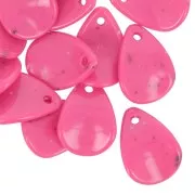 Lentejuelas de pétalos de flores curvados de 17 mm en acrílico - Fucsia moteado x15