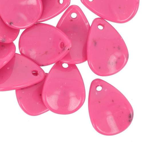 Lentejuelas de pétalos de flores curvados de 17 mm en acrílico - Fucsia moteado x15