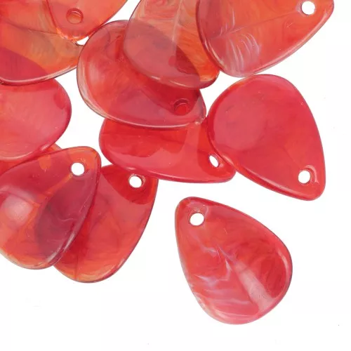 Lentejuelas de pétalo de flor curvada de 24,5 mm en acrílico - Mármol rojo x6