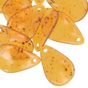 Lentejuelas de pétalo de flor curvada de 24,5 mm en acrílico - Ámbar moteado x6