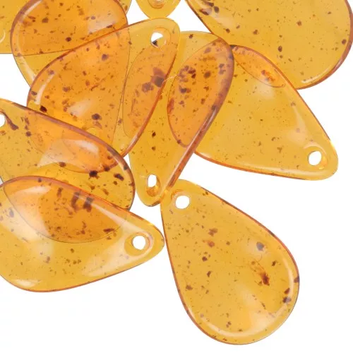 Lentejuelas de pétalo de flor curvada de 24,5 mm en acrílico - Ámbar moteado x6