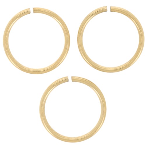 Anillas abiertas 8x0,7 mm - Acero inoxidable 316L dorado x10