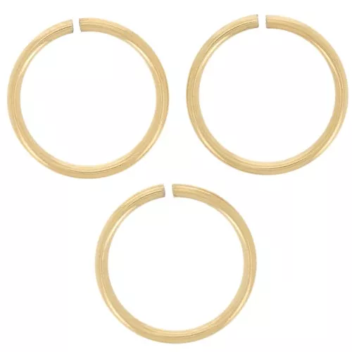 Anillas abiertas 8x0,7 mm - Acero inoxidable 316L dorado x10
