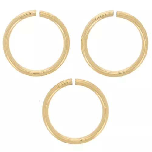 Anillas abiertas 8x0,8 mm - Acero inoxidable 316L dorado x10