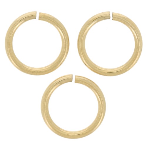 Anillas abiertas 8x1 mm - Acero inoxidable 316L dorado x10