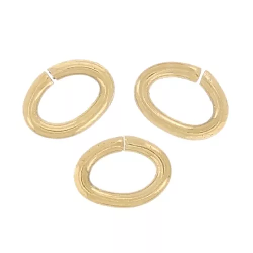 Anillas ovaladas abiertas 3x2x0,5 mm - Acero inoxidable 316L dorado x10