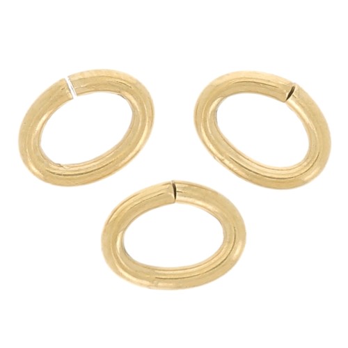 Anillas ovaladas abiertas 4x3x0,7 mm - Acero inoxidable 316L dorado x10