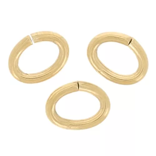 Anillas ovaladas abiertas 4x3x0,7 mm - Acero inoxidable 316L dorado x10