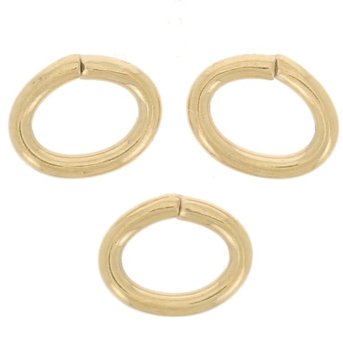 Anillas ovaladas abiertas 5x4x0,8 mm - Acero inoxidable 316L dorado x10