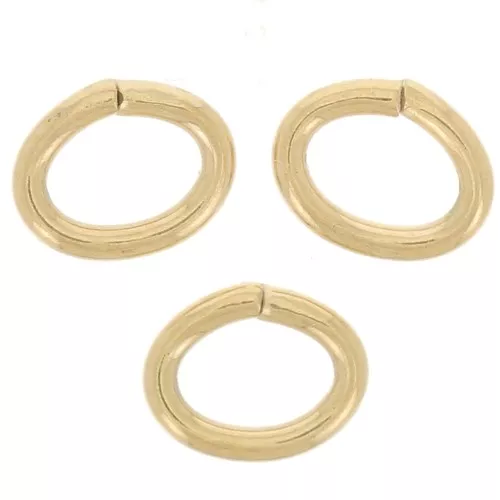 Anillas ovaladas abiertas 5x4x0,8 mm - Acero inoxidable 316L dorado x10