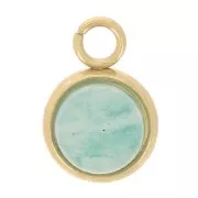 Juego de colgante para cabujón plano de 6 mm - Acero inoxidable dorado 304 x1