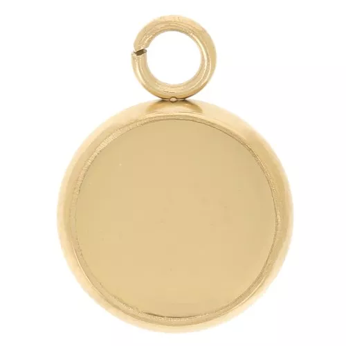 Engaste de colgante para cabujón de fondo plano 8 mm - Acero inoxidable dorado 304 x1