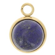 Engaste de colgante para cabujón de fondo plano 8 mm - Acero inoxidable dorado 304 x1