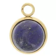 Engaste de colgante para cabujón de fondo plano 8 mm - Acero inoxidable dorado 304 x1