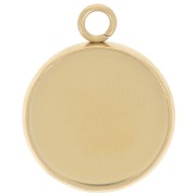 Juego de colgante para cabujón plano de 14 mm - Acero inoxidable dorado 304 x1