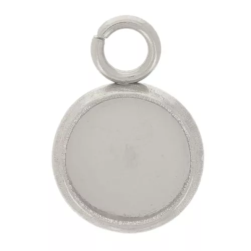 Engaste de colgante para cabujón de fondo plano de 6 mm - acero inoxidable 304 x1