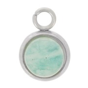 Engaste de colgante para cabujón de fondo plano de 6 mm - acero inoxidable 304 x1