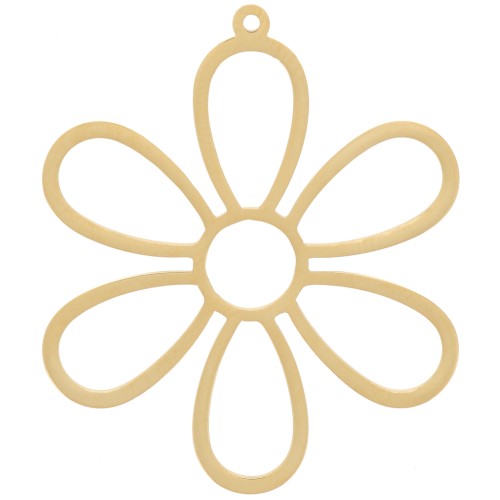 Colgante flor hueca 27,5 mm - Acero inoxidable 304 Dorado x1