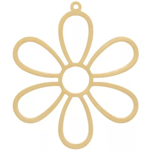Colgante flor hueca 27,5 mm - Acero inoxidable 304 Dorado x1