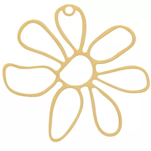 Colgantes flor calada 33x35 mm - Acero inoxidable Dorado 304 x2