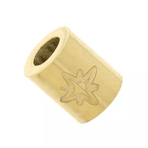 Cuenta tubo 5x4 mm motivo estrella del norte - Acero inoxidable 304L Dorado x1