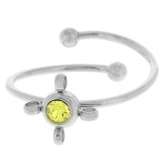 Anillo ajustable T54 a T58 con 4 anillos y para cabujón 1088 3mm - acero inoxidable 304L