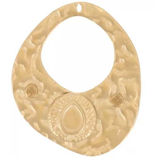 Colgantes irregulares 32x27mm cabujón gota y 1088 1.8mm Acero inoxidable 304L Dorado x2