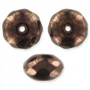 Donuts 9x6 mm Jet Bronce x25