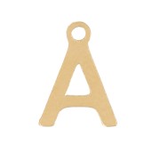 Charm letra alfabeto 7 mm - A - Acero inoxidable 304 Dorado x1